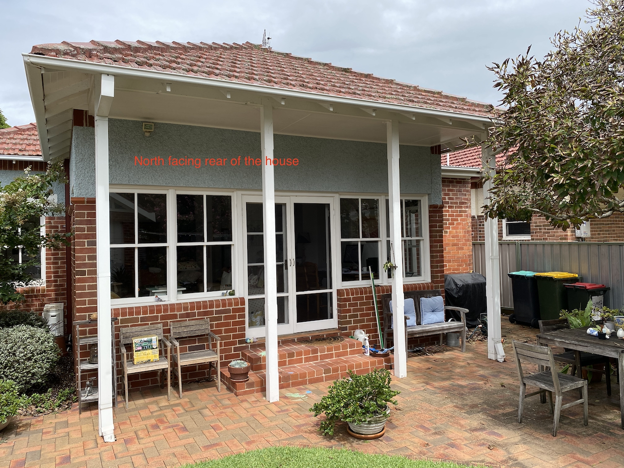North facing rear of the house