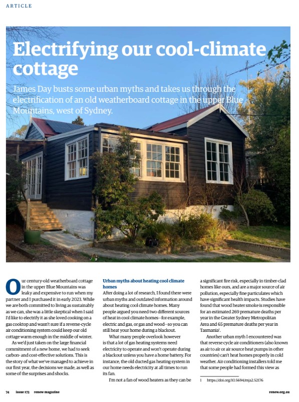 Renew Magazine Article Katoomba Electrified Cottage